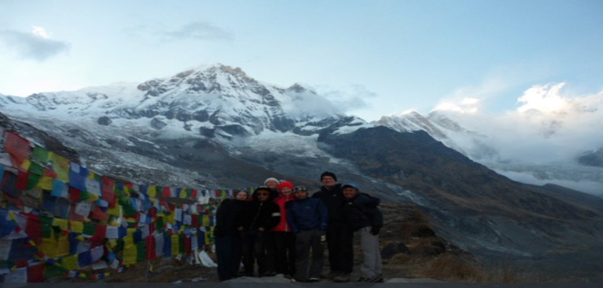 Annapurna Base Camp, happy trekkers -  himaland.com